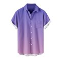 thumbnail image 5 of JIUKE Shirts for Men Short Sleeve Button down Blouses Gradient Color Casual Summer Beach Shirts Vintage Top, 5 of 5