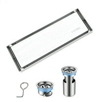 Ltoshu 47 Inch Linear Shower Drain - Brushed Nickel 304 Stainless Steel, Odor-Proof Invisible Drain with Double-Side Drainage, Anti-Clog for Bathroom/Shower Room