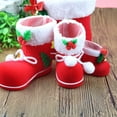 thumbnail image 3 of Christmas Candy Boots Cute Wide Application Plastic Plush Christmas Candy Red Boots Shoes Santa Gift Stocking for Party, 3 of 8