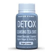 Rapid Fire Detox Cleansing Tea Shot, Activated Charcoal, Ginger Lemon flavor 1.7 oz. (7 Count)