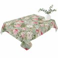 thumbnail image 2 of White Pink Flower Table Cloth Waterproof Tablecloths, Shabby Chic Spring Vintage Leaf Green Tablecloth Dining Table Cover for Kitchen Party Tabletop Outdoor, Rectangle Tablecloth 52x70 Inch, 2 of 9