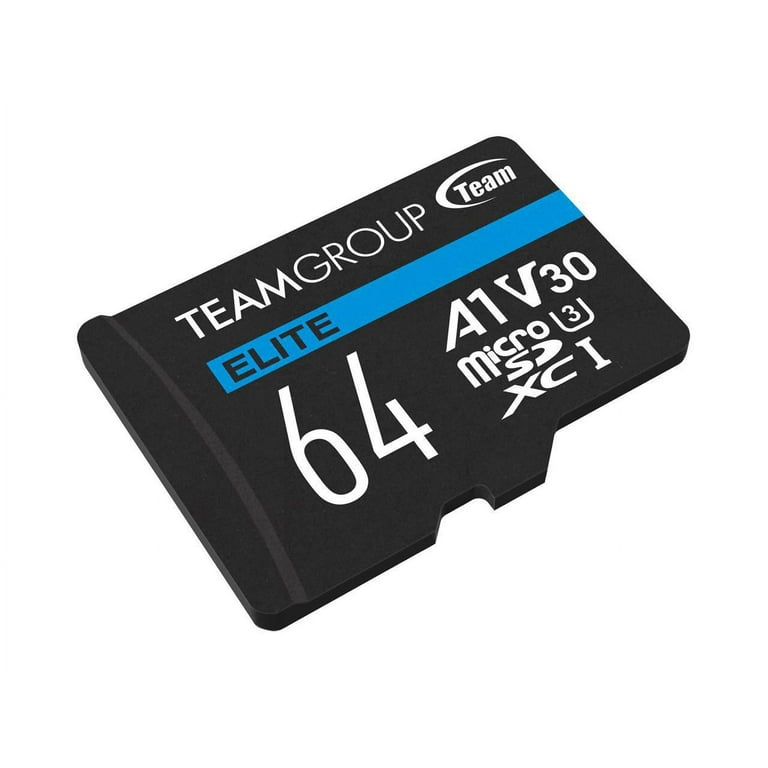Team Group 64GB Elite microSDXC UHS-I U3, V30, A1, 4K UHD Micro SD