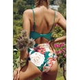thumbnail image 3 of Femmes Floral V Cou Découpe Bretelles Réglables une Pièce Maillot de Bain, 3 of 5