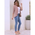 thumbnail image 2 of DARING DIVA Womens Open Front 3/4 Sleeve Draped Ruffles Eyelet Cardigans M Pink, 2 of 6