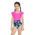 thumbnail image 2 of XEGLSBU Toddler Swimsuit Girl Neon Teen Kids Girls Swimsuits 1 Piece Kids Black Swimsuits Chest Pads Girl Sun Ruffler Sleeves Floral Prints Cute Swimwear Outfits Hot Pink Size 18-24 Months, 2 of 6