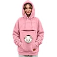 thumbnail image 2 of Stralyhd Zipper Cat Dog Pouch Hoodie for Women Cozy Soft Dog Pouch Sweatshirts Sharpa Warm Pet Carrier Hoodie Hooded Small Animal Carrier Pullover Pink XXL, 2 of 5
