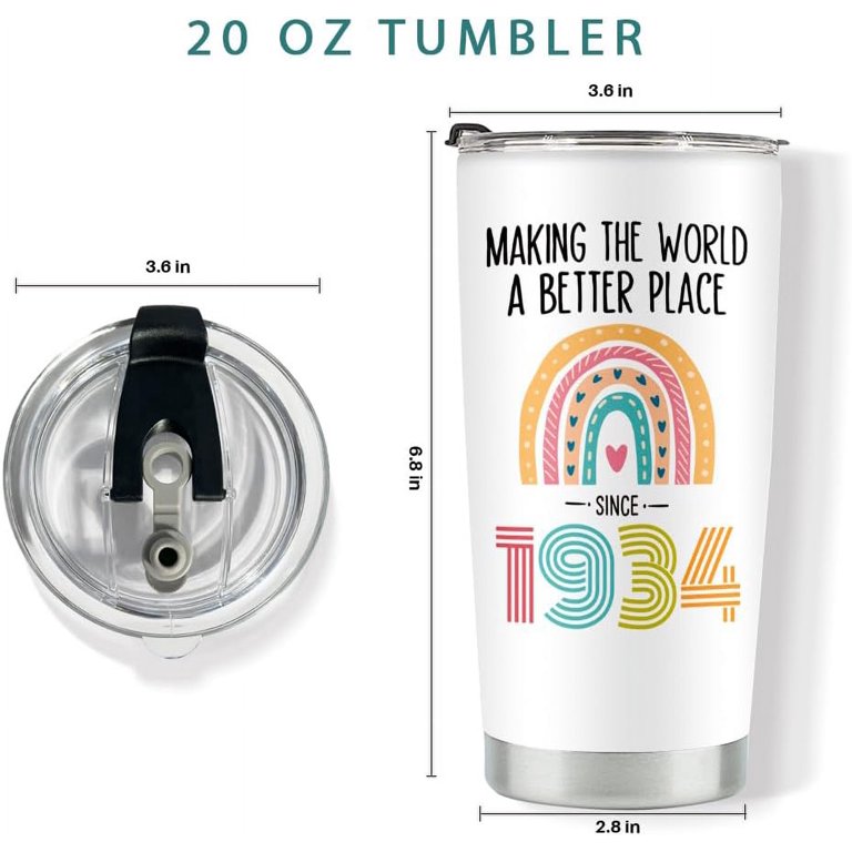 90th Birthday Gifts for Women, Tumbler 20 oz Stainless Steel Vacuum  Insulated Tumblers, 1934 Birthday Gifts for Women, 90 Year Old Birthday  Gifts, 90th Birthday Gift Ideas, 90th Birthday Tumbler - Walmart.com