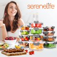 thumbnail image 2 of SereneLife 24 Piece Glass Storage Containers with Lids, 12 Pack Glass Meal Prep Container Set for Lunch, Kitchen Storage, Food Storage, Leak Proof, Freezer Safe and Dishwasher Safe, Gray, 2 of 7