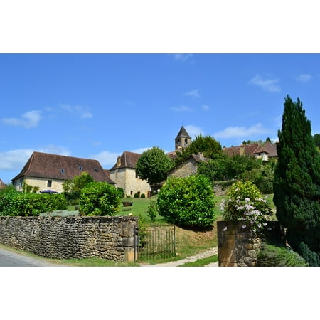 Canvas Print Dordogne Village Portal Medieval Village Houses Stretched Canvas 10 x