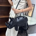 thumbnail image 2 of 3D Rhinoceros Shape Crossbody Purses Leather Shoulder Bag Top Handle Handbags for Womens, 2 of 9