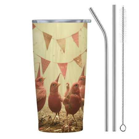 

Jeuxus 20oz Car Tumbler with Straw PS Cover Northern Cardinal Mates Theme Stainless Steel Cup Insulated Travel Mug Vehicle Cupholder Friendly 20cm Reusable Straw Brush Included 20oz