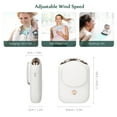 thumbnail image 3 of Mistaha Mini Hanging Neck Fan with Cosmetic Mirror Hands-Free Bladeless Wearable Fan Rechargeable Handheld Fan 3-Speed Desktop Cooling Fan with Foldable Bracket for Home Office Outdoor Activities, 3 of 8