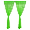 thumbnail image 3 of 2 Panel Kitchen Curtain Sheer Door Valance Balcony Window Voile Drape Green - 200x270cm, 3 of 9