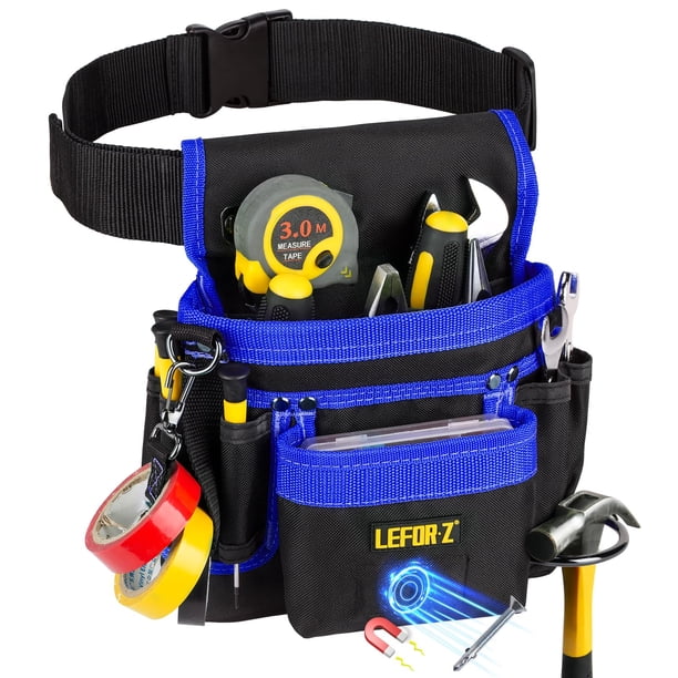 Cinturón de herramientas LEFOR·Z, bolsa magnética para herramientas, 14 bolsillos, para hombre