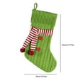 thumbnail image 3 of Knitted Christmas Stockings, Holiday Stocking Decor, Personalized Large Christmas Stocking with Pockets and Hanging Loop, Soft Thick Cotton Fabric in Red Green White, 15.8x7.8 Inch, 3 of 8