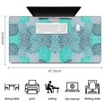 thumbnail image 5 of Long Mouse Pads for Desk,Turquoise Floral and Petal Pattern Desk Mats on Top Of Desks, Desk Mouse Pad Extra Large with 3mm Non-Slip Base and Stitched Edge for Gaming,Office,Work,Home 47.3"x23.6", 5 of 6