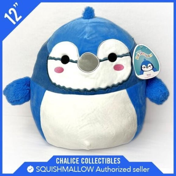 Squishmallow Kellytoy Plush Bird Squad Babs the Blue Jay 12"