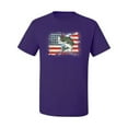 thumbnail image 2 of Wild Bobby, American Flag Jumping Largemouth Bass Fish, Fishing, Men's Graphic Tees, Purple, Small, 2 of 3