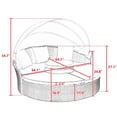 thumbnail image 2 of 4-Piece Rattan Round Lounge with Canopy Bali Canopy Bed Outdoor, Wicker Outdoor Sofa Bed with Lift Coffee Table (Navy Blue), 2 of 11