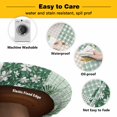 thumbnail image 3 of Elastic Fitted Round Tablecloth, Boho Spring Floral Waterproof Stretch Table Cover for 45"-54" Tables, Retro Flowers Plants Patchwork Grid Green Washable Outdoor Tablecloths for Patio, Picnic, 3 of 9