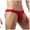 Red, variant on Mens Underwear Men's Bikini Briefs Half Hip Low Waist Color Striped Panties