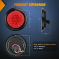 thumbnail image 3 of Nilight 4Inch Round Trailer Tail Light 4PCS White Red Brake Turn Signal Reverse Lights w/Flush Mount Grommets Plugs IP67 Waterproof for 12V Truck Trailer Bus RV Camper ATV UTV 2 Years Warranty, 3 of 9