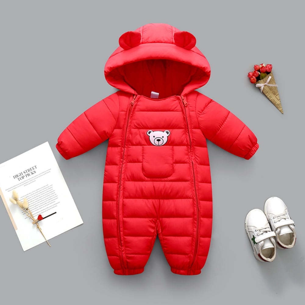 Baby Girls Boys Winter Warm Snowsuit Jumpsuit Down Coat Newborns Romper One-pieces 3-12M