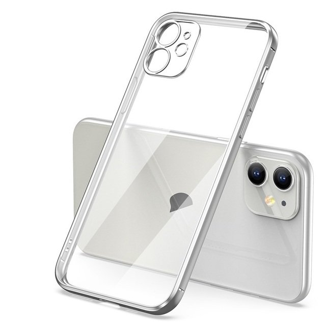 Luxury Clear Case For iPhone 14 13 12 11 15 Pro Max Mini Square Soft Silicone X XR XS Max 8 7 Plus Transparent Back Cover Case