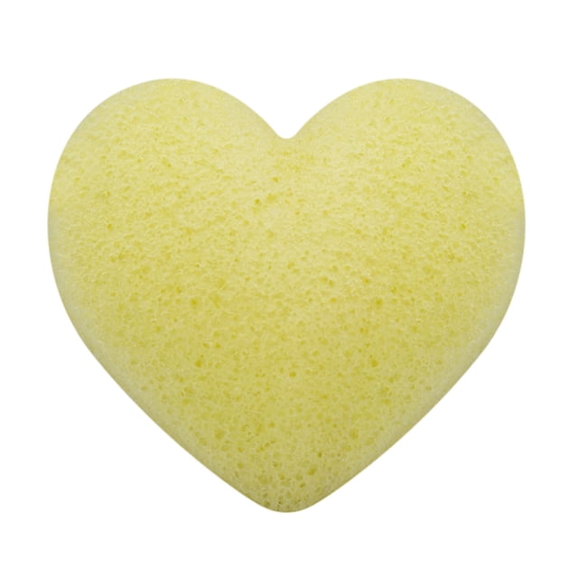 Fiudx Esponja Konjac, Limpiadora de Fibra Natural En Forma de Corazón, Esponja Konjac de Exfoliación Suave, Esponja de Carbón En Grasa, Cuidado de Piel Sensible, Limpieza Facial y Desmaquillaje, Ecol