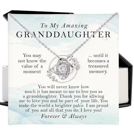 To My Granddaughter Necklace - From Grandma, Knot Love Necklace Filled With Love For Birthday, Mother'S Day, Graduation, Wedding, Valentine'S, #654, White Love Knot Necklace