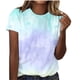 thumbnail image 1 of Fiudx Tops para Mujer Camiseta Estampada Informal y de Moda para Mujer con Cuello Redondo y Top de Manga Corta, 1 of 4