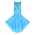 thumbnail image 5 of Miaeowve Womens Glitter Sequins Mermaid Long Tail Skirt with Asymmetric Mesh Panel Party Dress Blue S, 5 of 6