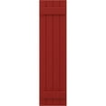 thumbnail image 5 of Ekena Millwork 14"W x 67"H Americraft Four Board (2 Batten) Exterior Real Wood Joined Board-n-Batten Shutters (Per Pair), Fire Red, 5 of 10