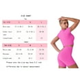 thumbnail image 5 of IBTOM CASTLE Women Workout Sets Yoga Outfits, Short Sleeve Crop Top + High Waisted Running Short Pants Gym Clothes Tracksuit, 2-Piece S Hot Pink, 5 of 6