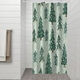 thumbnail image 2 of Light Green Christmas Tree and Snow Pattern Shower Curtain 36"x72" ,Bathroom Decorative Shower Curtains Set with 12 Hooks,Modern Waterproof Washable Shower Curtain, 2 of 6