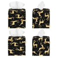 thumbnail image 2 of Fuzoiu Christmas Gold Deers Print Tissue Box Cover Holder, Square Leather Tissue Box,PU Leather Decorative Organizer for Tabletop, Bathroom, Car, Office, 2 of 7