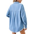 thumbnail image 7 of FAIWAD Women's Denim Jacket Long Sleeve Lapel Button up Basic Jean Jacket Casual Trendy Spring Outwear, 7 of 7