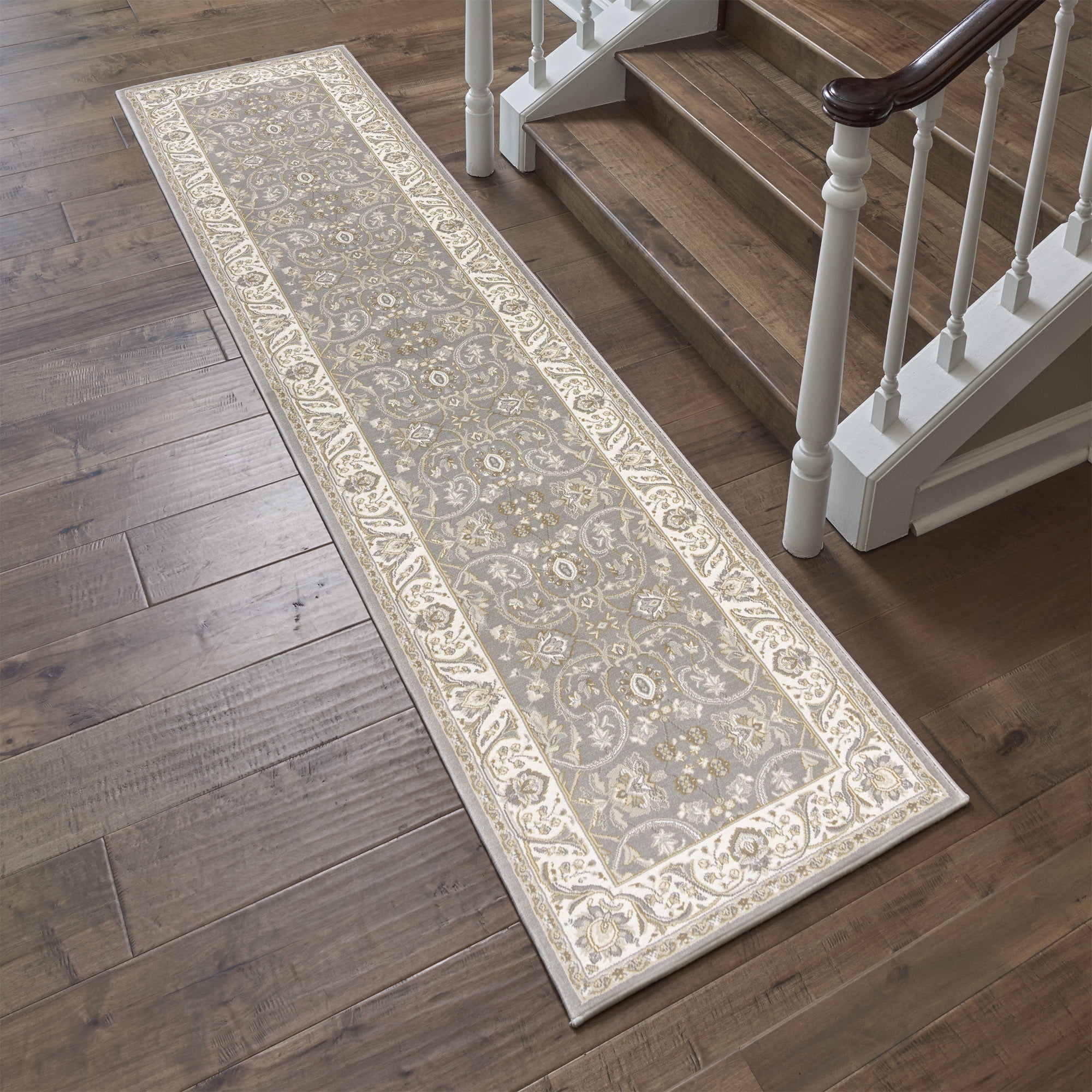 Gertmenian Majestic Croft Traditional Floral Gray Indoor Area Rug, 2x8