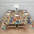 thumbnail image 3 of Pioneer Flower Floral Print Pattern Square Tablecloth, Waterproof Wipeable Spillproof Washable Table Cover for Home Kitchen Party Decor, 52"x52", 3 of 6