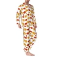 thumbnail image 2 of Susaid Maple Leaf Print Men's Long Sleeve Pajama Set, Two-Piece Button-Down Loungewear PJs Set, Comfortable Sleepwear for Relaxation-XX-Large, 2 of 7