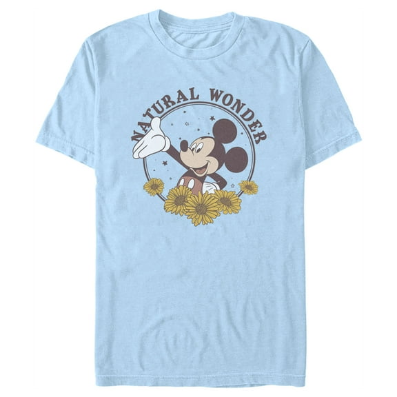 Men's Mickey & Friends Natural Wonder Sunflower Graphic Tee Light Blue Large