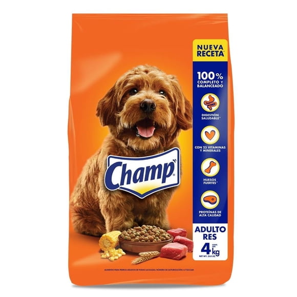 Alimento para Perro Champ Adulto Todas las Razas Sabor Res 4 kg