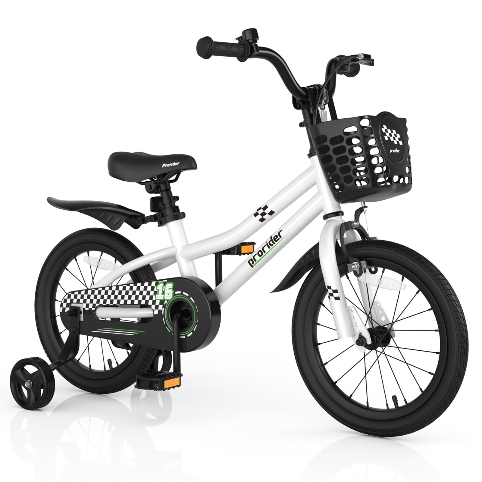 Costway 16'' Kid's Bike with Removable Training Wheels & Basket for 47