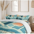 thumbnail image 4 of Ambesonne Mountain Duvet Cover Set, Mid Century Boho Montane, King, Sea Blue Salmon, 4 of 5