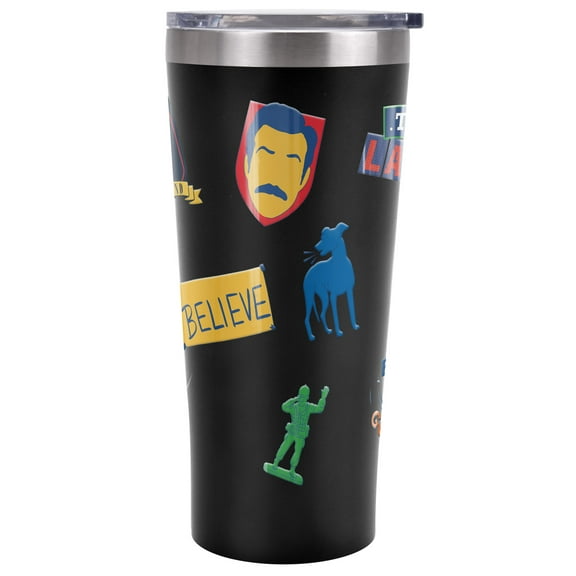 Ted Lasso Official Ted Lasso Collage 20 oz Travel Tumbler, Stainless Steel, Vacuum Insulated with Leak Resistant Slide-Lock Lid