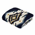 thumbnail image 5 of Retro Ethnic Art Flannel Blanket for Bed,Travel and Camping, Yellow Beige Dark Weaving Pattern Super Soft Cozy Blanket for All Seasons 32"x48", 5 of 7