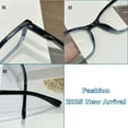 thumbnail image 4 of Women Square Reading Glasses Tortoise Blue Light Blocking Spring Hinges Blue Tortoiseshell Readers Eyeglasses Frame, 4 of 5