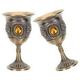 thumbnail image 5 of ADDHAT Golden Retro Wine Goblet Set Stainless Steel Tin Alloy for Home Use 2Pcs, 5 of 5