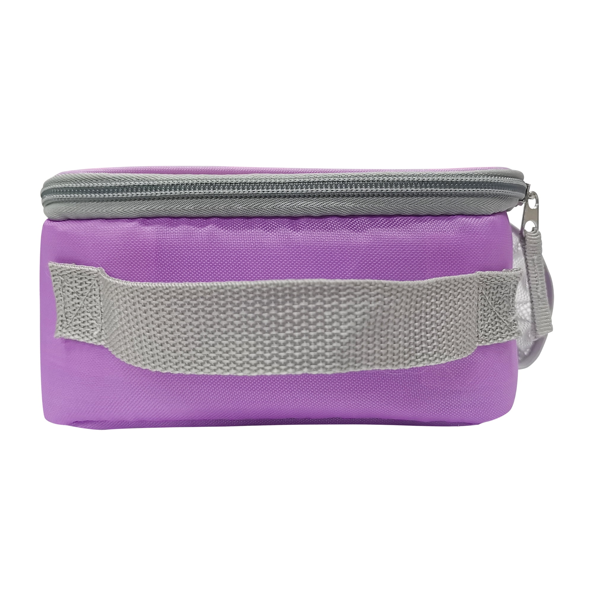Your Zone Reusable Polyester Lunch Bag with Top Handle & Side Mesh Pocket, Pink