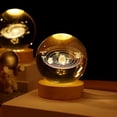 thumbnail image 3 of Pebbuoy Crystal Ball Night Light with Wooden Base 3D Engraved Milky Way System USB Plug-Play Bedside Lamp Desktop Decoration, 3 of 7